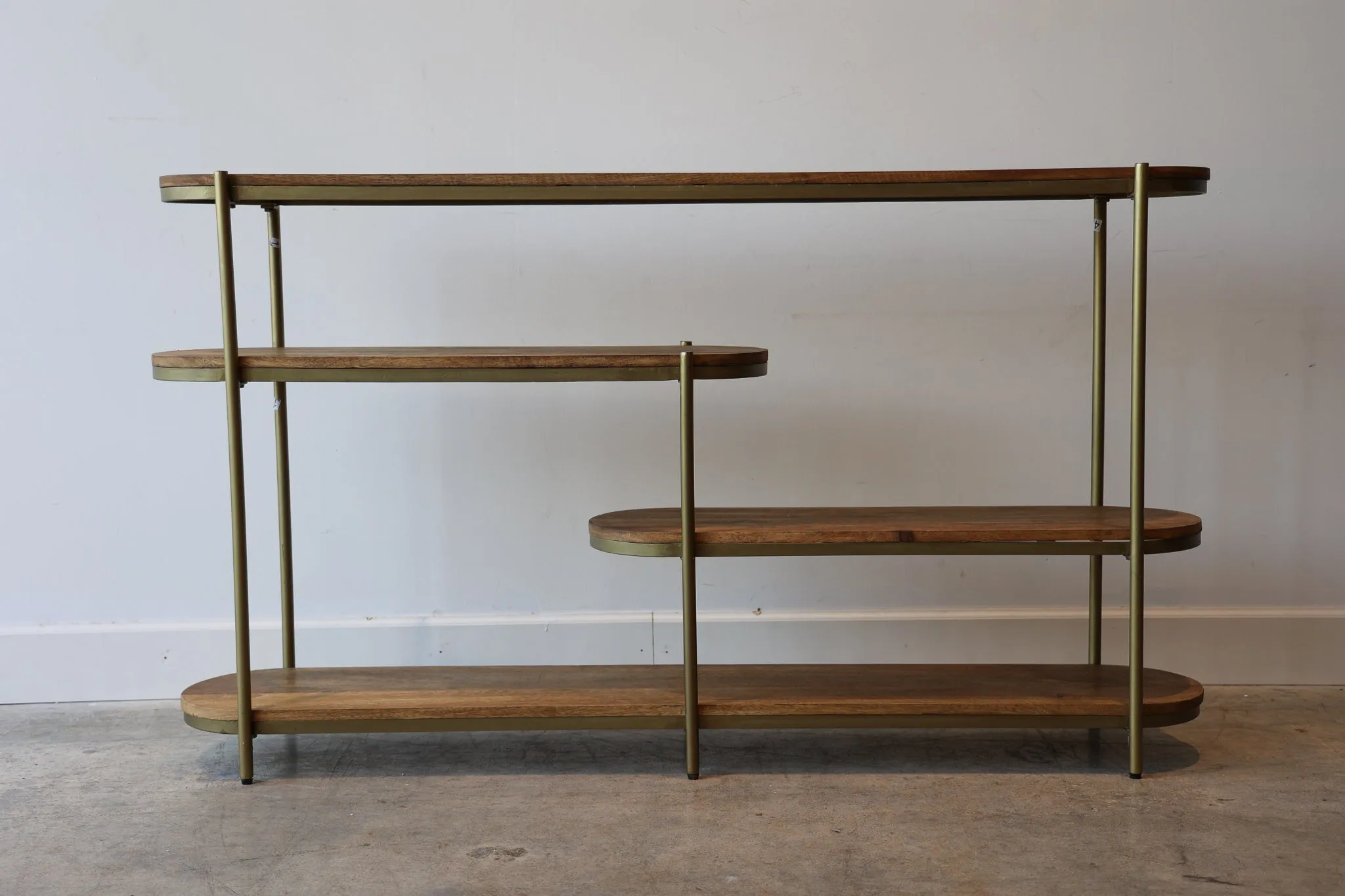 Callie Wood & Gold Metal Console