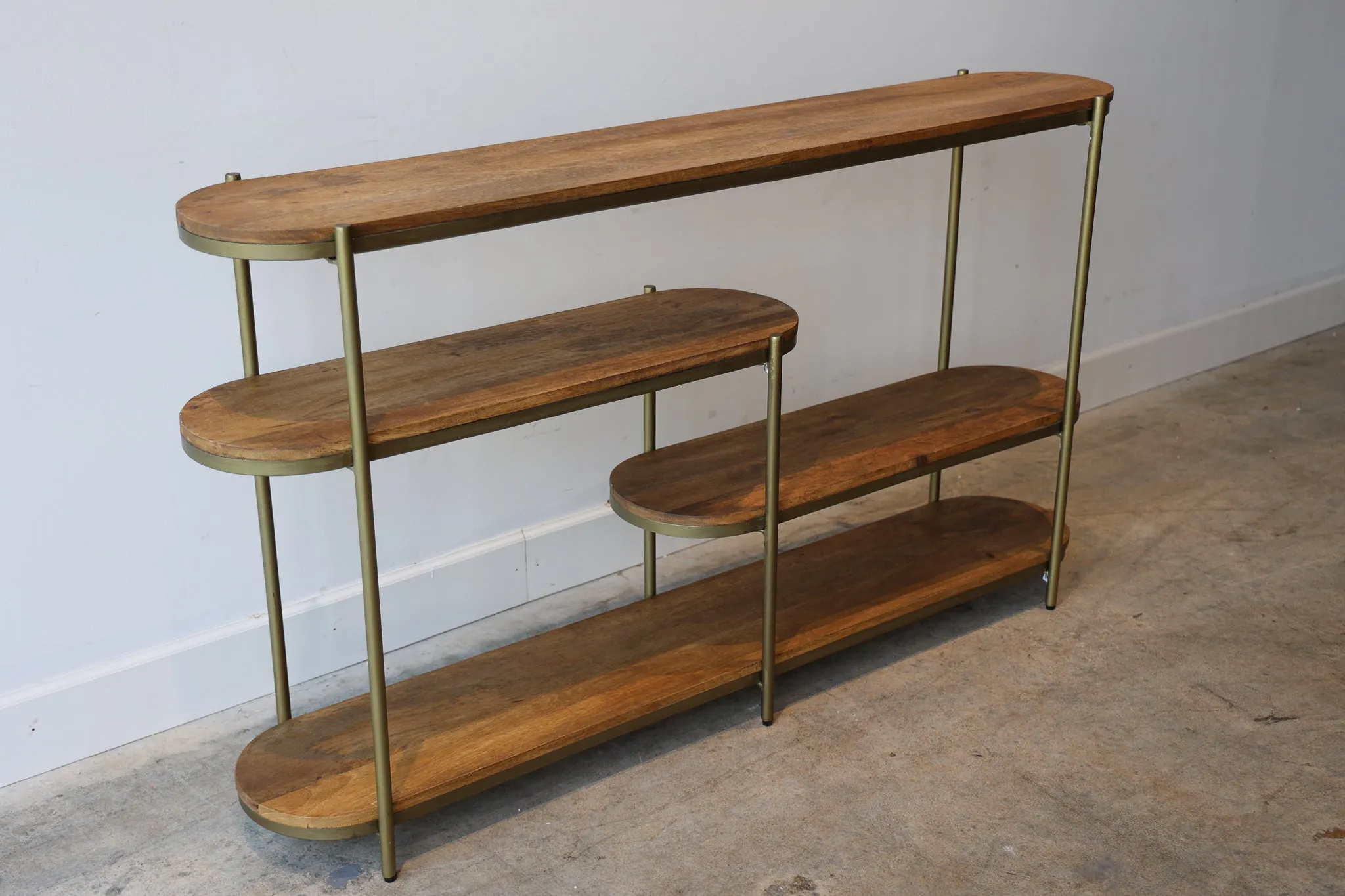 Callie Wood & Gold Metal Console