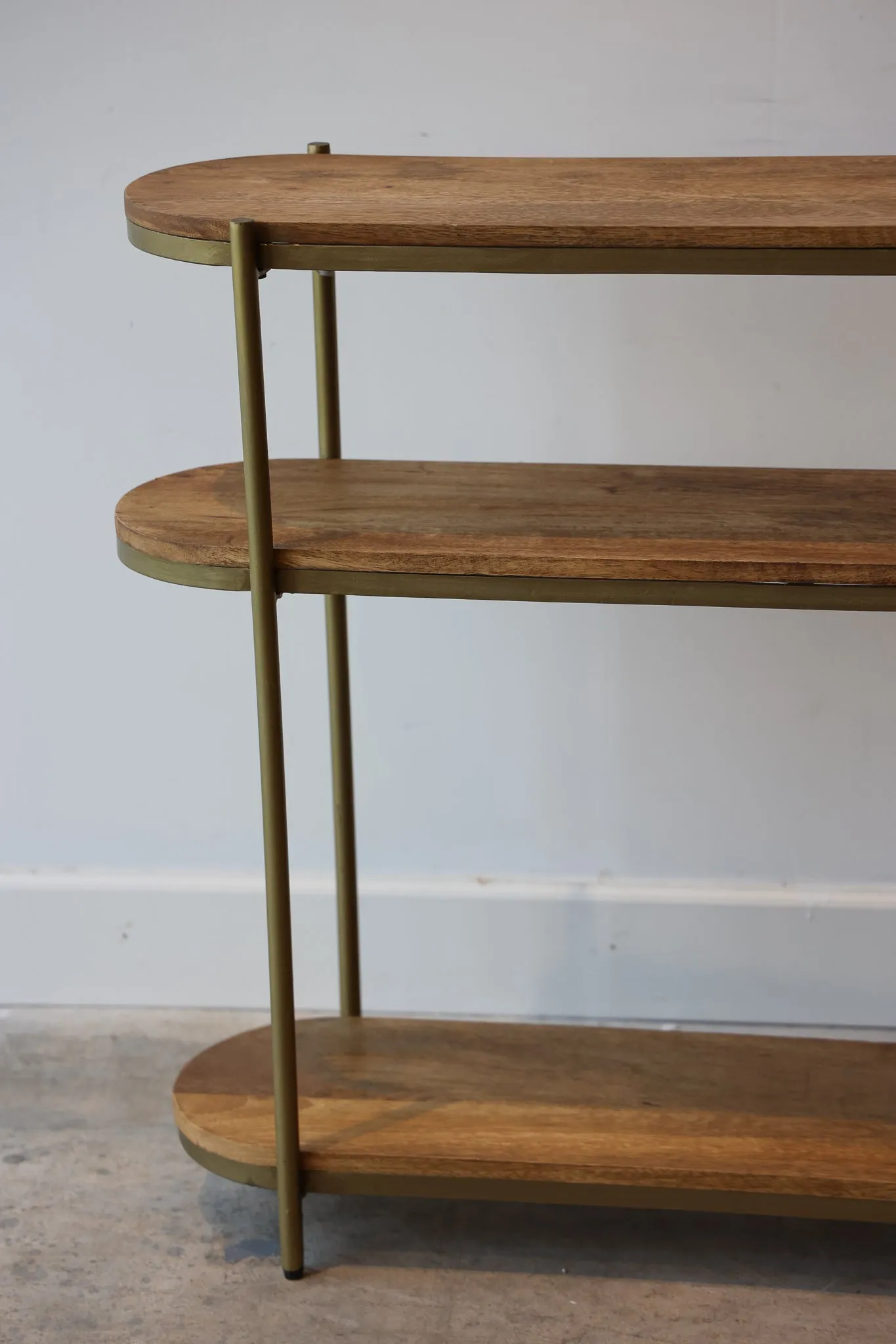 Callie Wood & Gold Metal Console