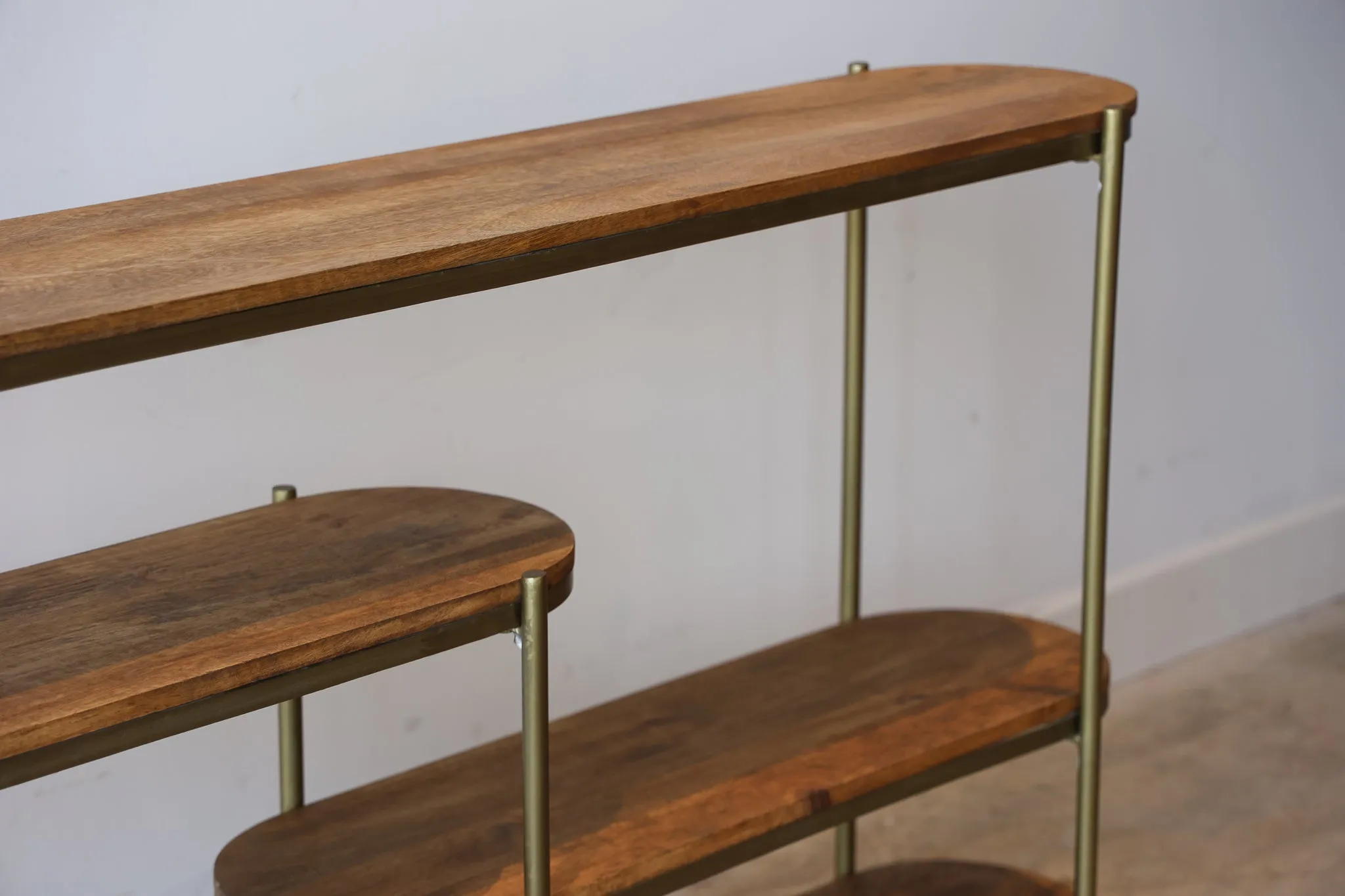 Callie Wood & Gold Metal Console