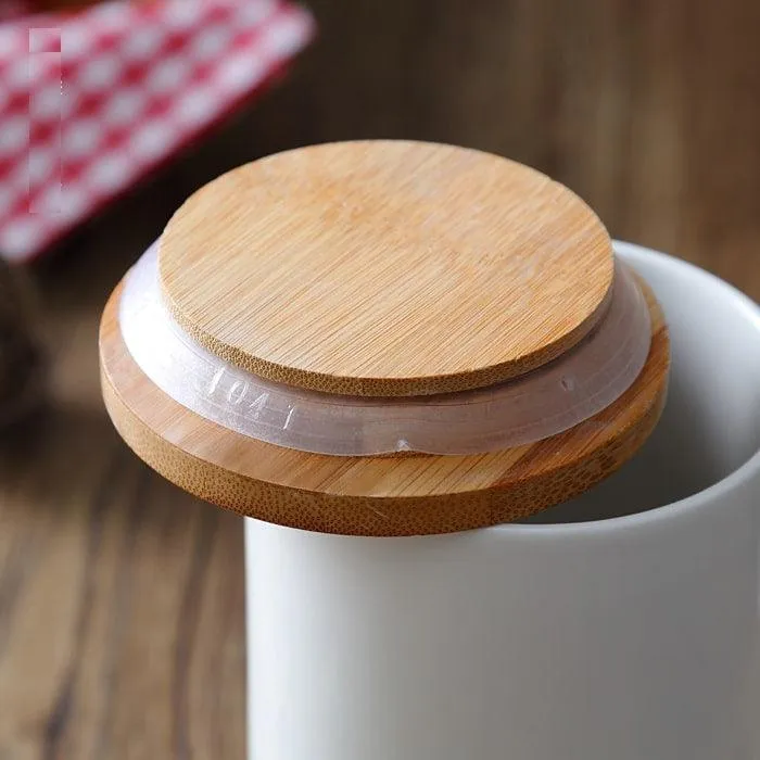 Ceramic Kitchen Jar with Bamboo Lid
