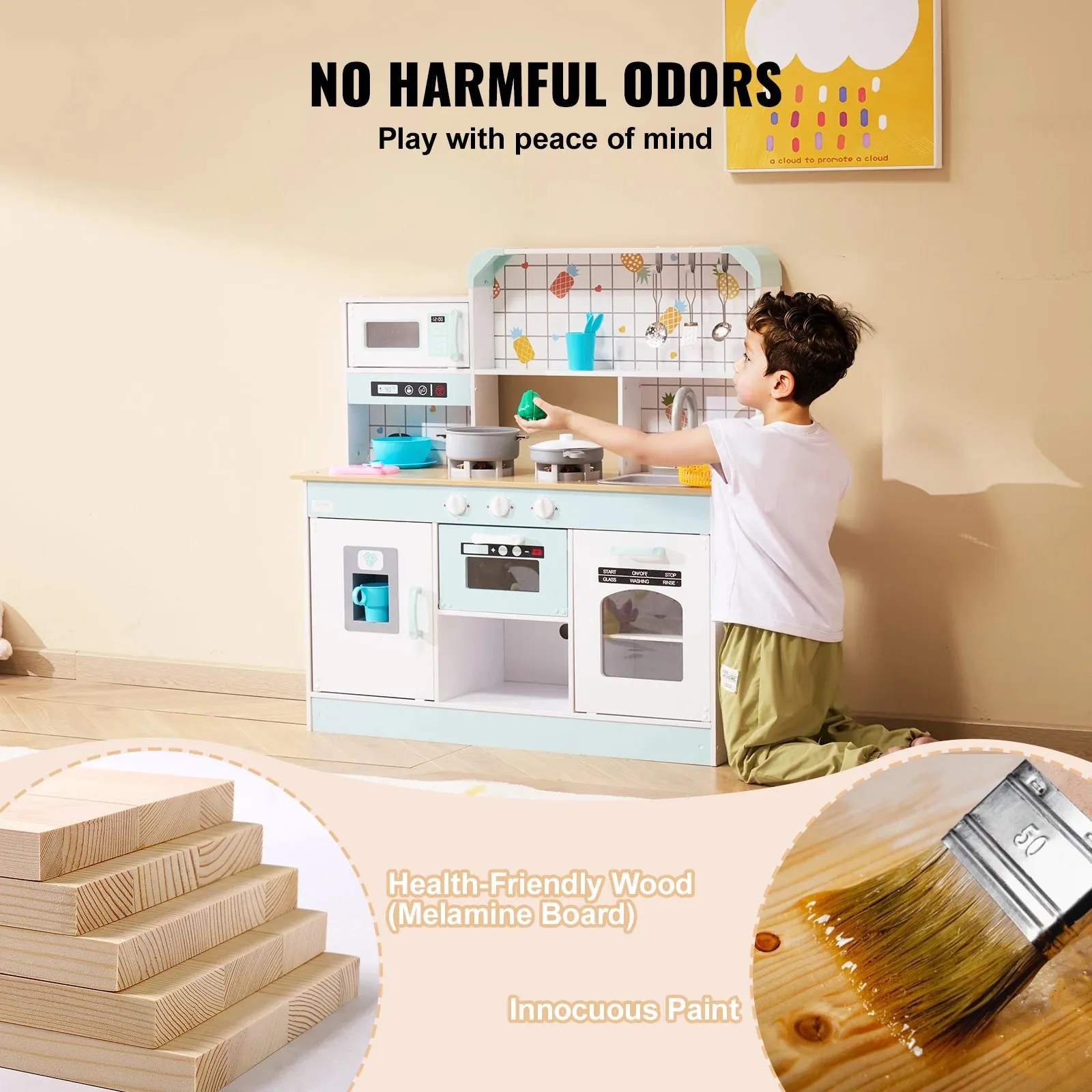 Diy Simulated Cooking Kitchen Counter Play House With Sound For Kids