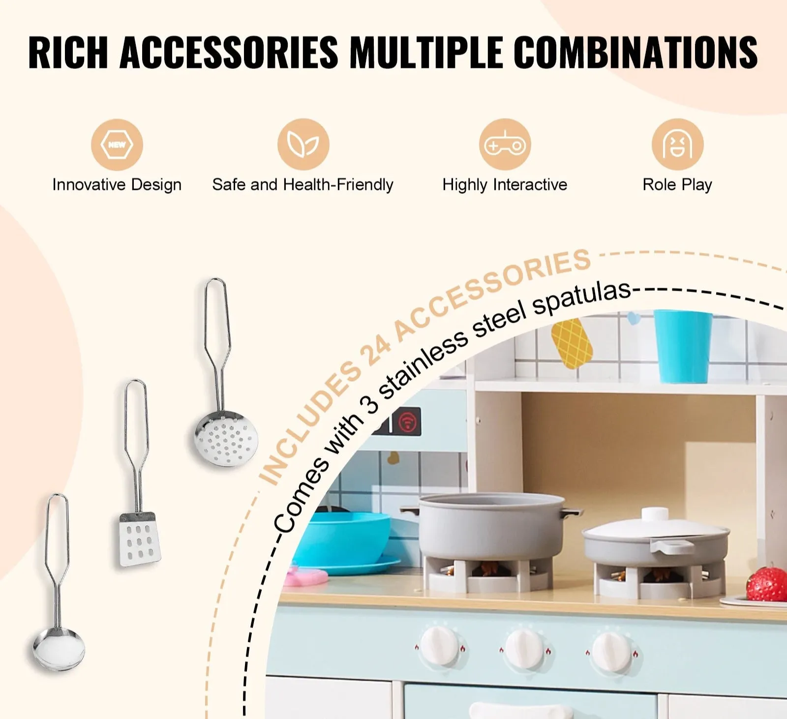 Diy Simulated Cooking Kitchen Counter Play House With Sound For Kids
