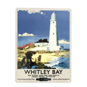 Metal Sign Small Whitley Bay Lighthouse by the Original Metal Sign Company