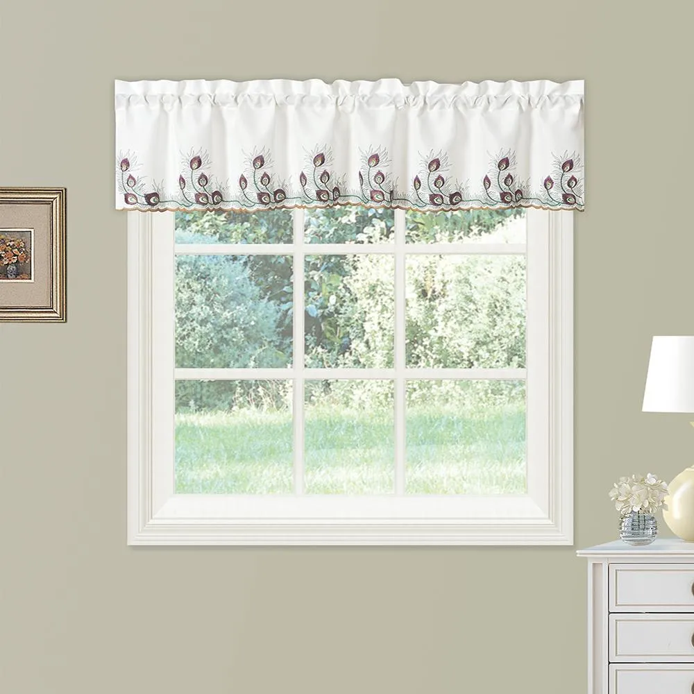 Peacock Kitchen Tier, Valance and Swags