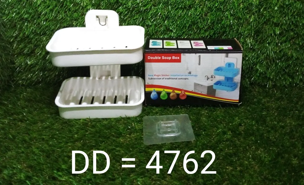 Plastic Double Layer - Soap Stand, Holder, Wall Soap Box Sturdy Vacuum Dispenser Tray