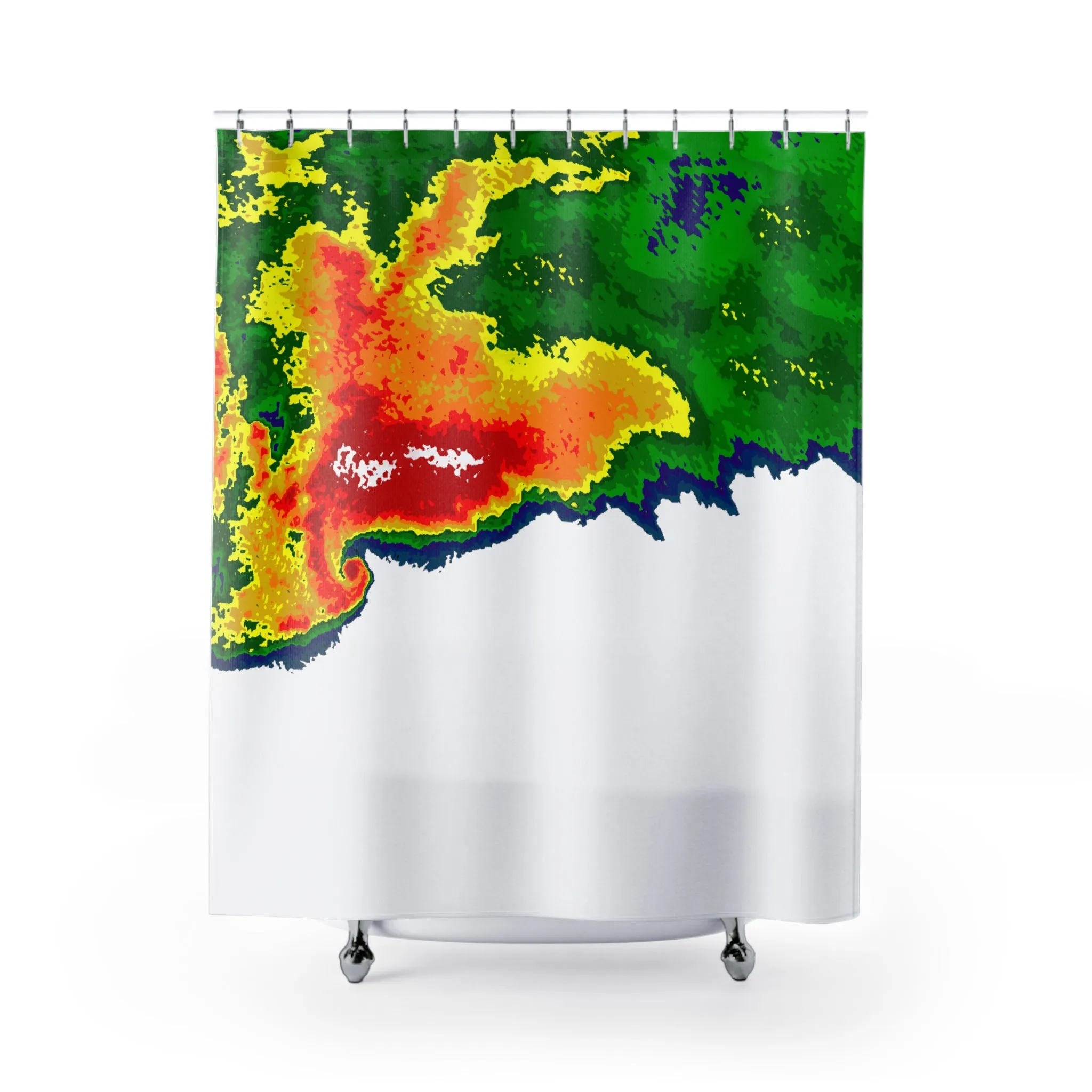 Radar Print (White) Shower Curtain