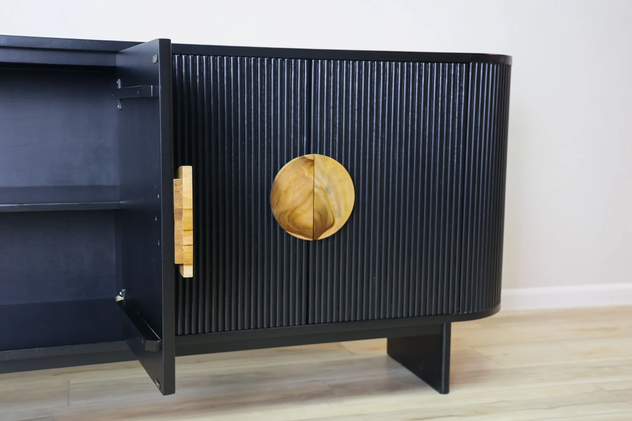 Rafael Black Fluted Credenza