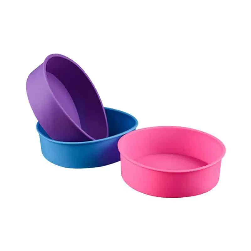 Set Kitchen Round Silicone Cake Molds