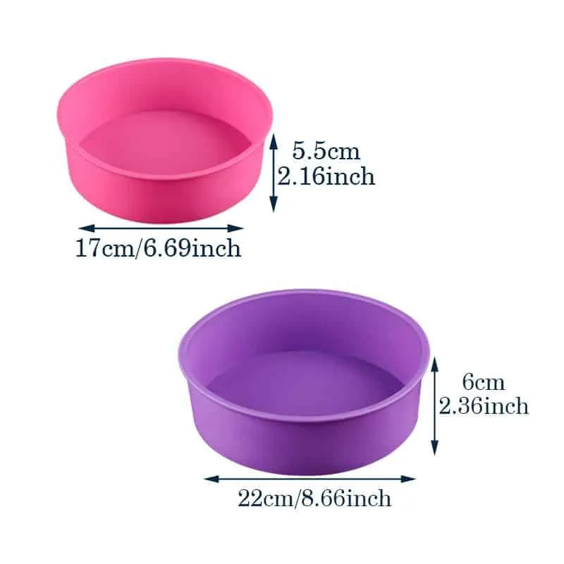 Set Kitchen Round Silicone Cake Molds