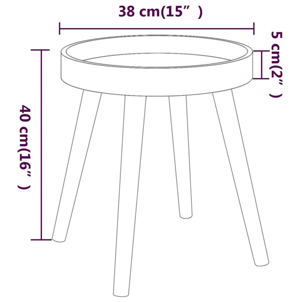 Side Table Grey 38x38x40 cm Engineered Wood&Solid Wood Pine