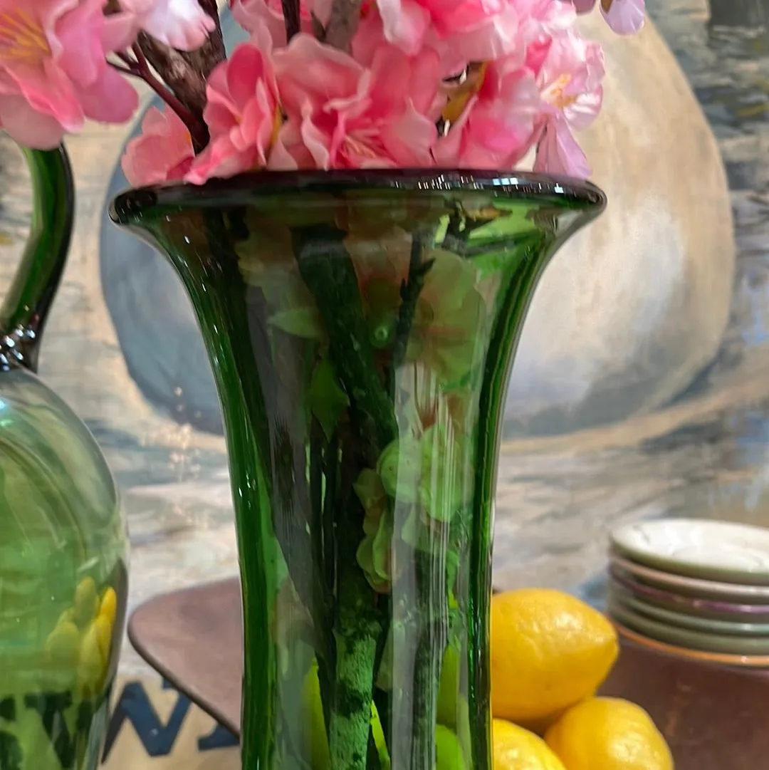 Tall Empoli Green Crystal Vase